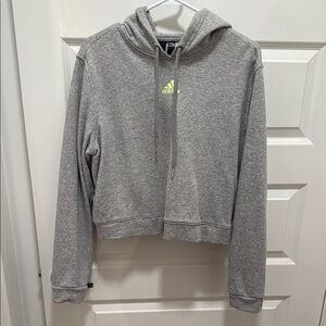 Adidas Gray Hoodie with Yellow Logo